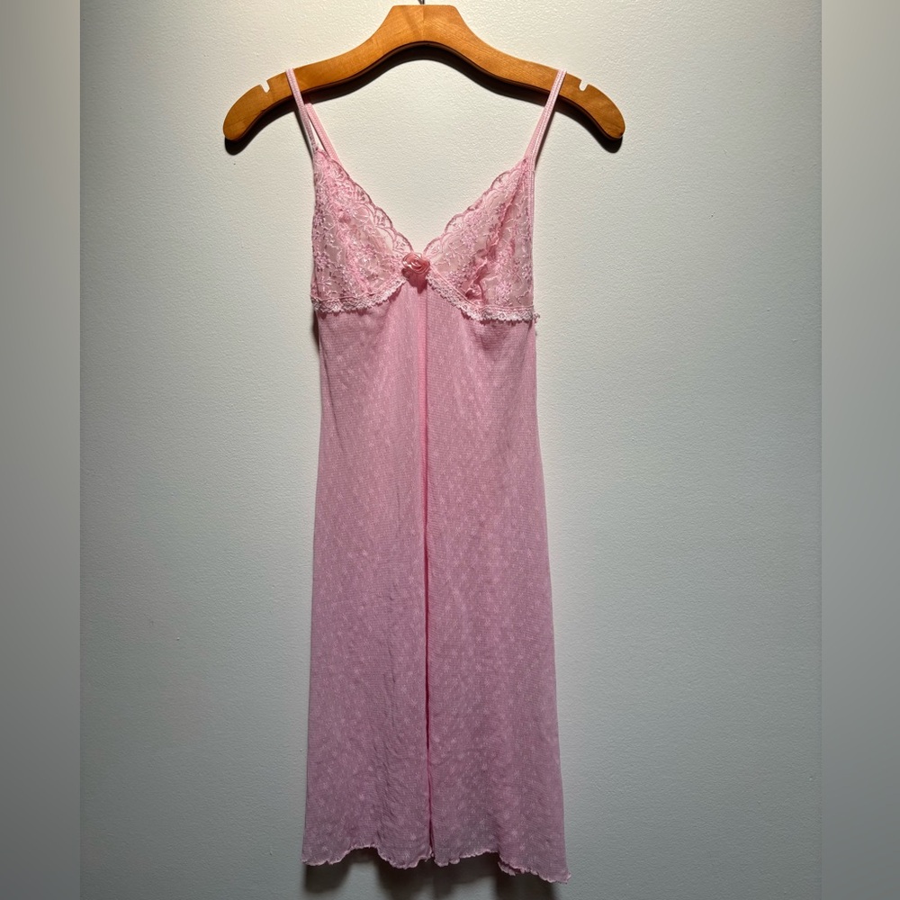 Elegant Pink Lace Nightgown